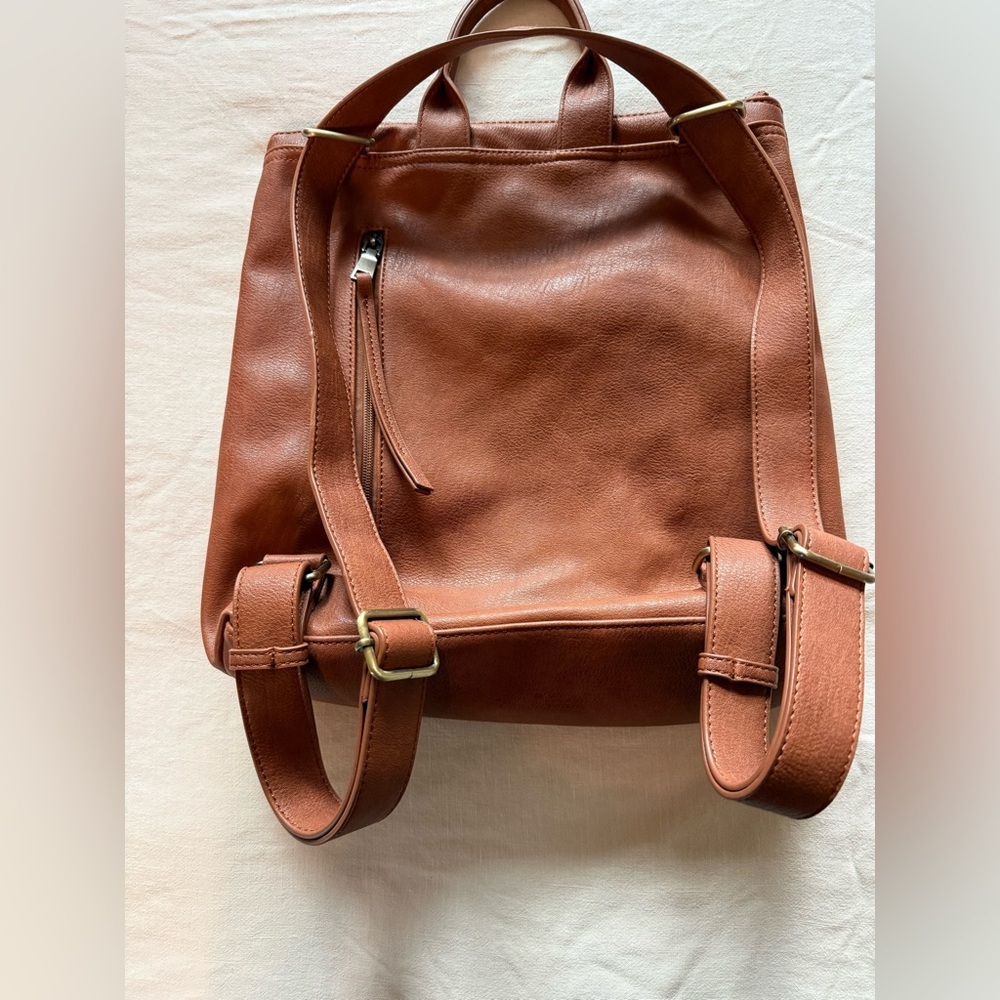 Antik Kraft convertible Tote/Backpack in Cognac Brown - Picture 5 of 8